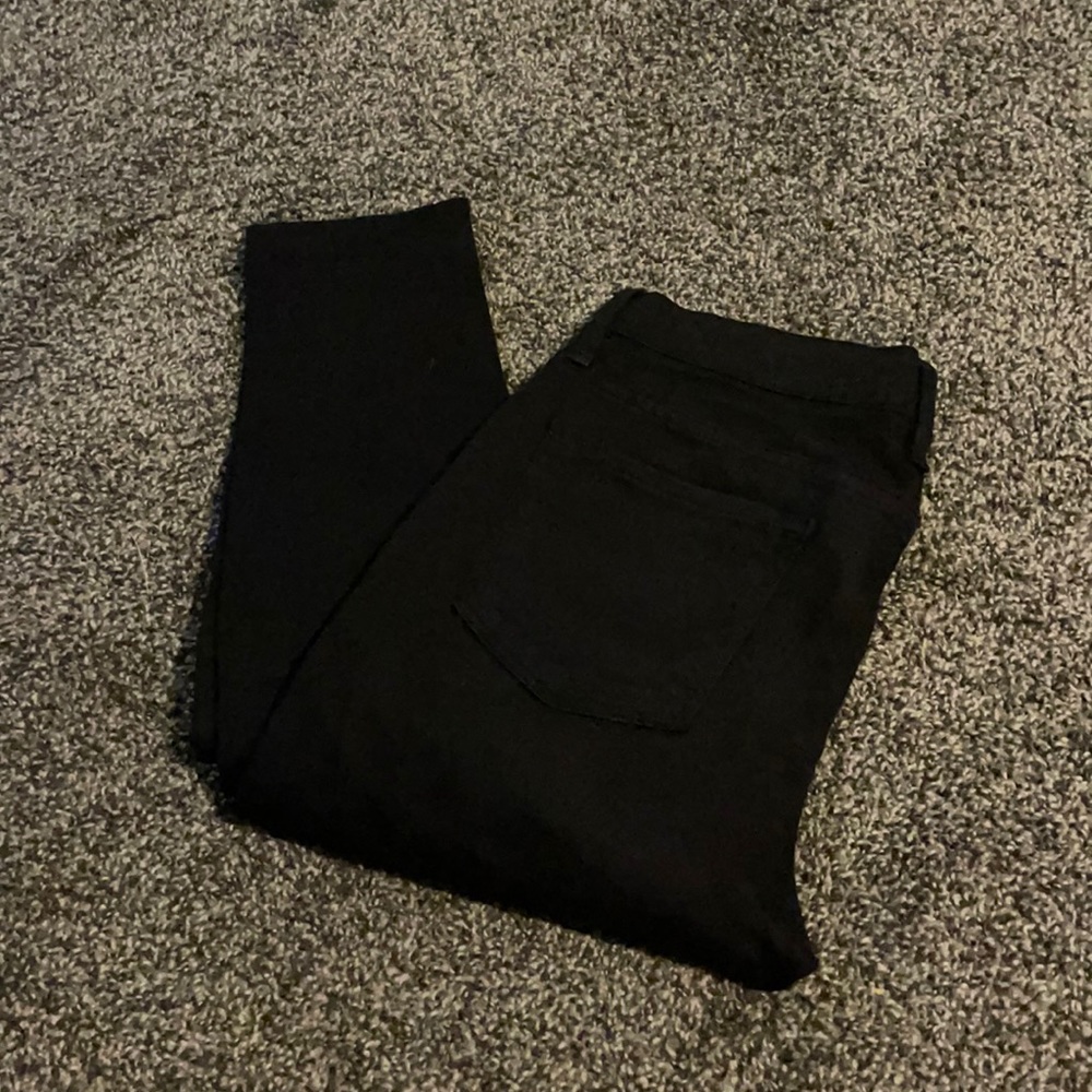 Frame Denim Black Distressed Skinny Jeans